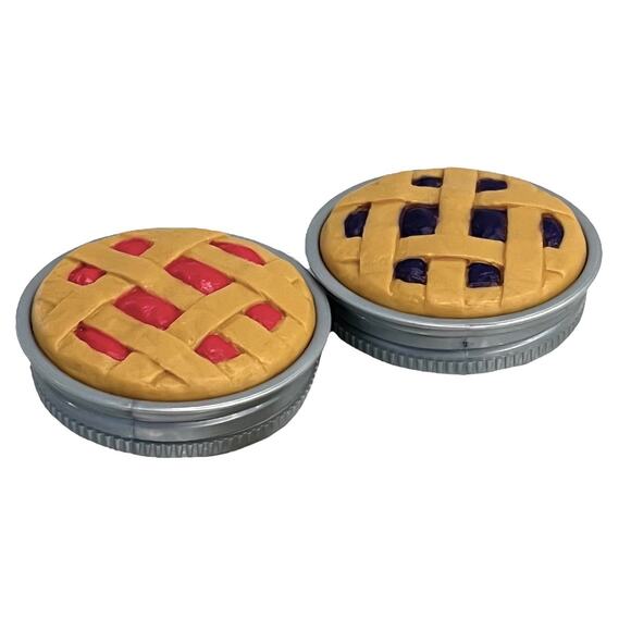 NEW American Girl PIES + JAM TIN LIDS Blueberry Cherry 6PC Food Accessory Set - Picture 3 of 8